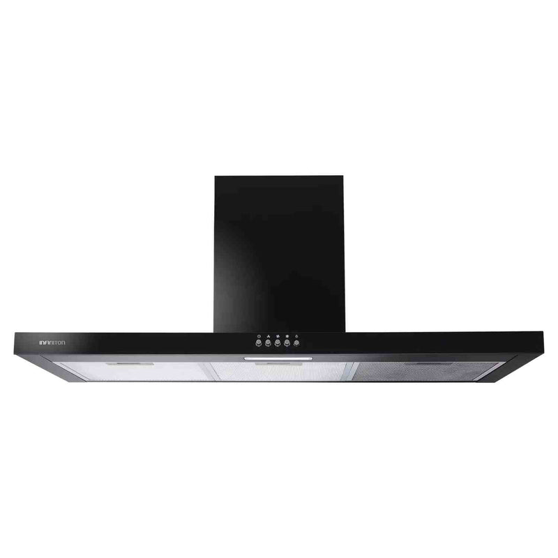 Campana T-Invertida 90 cm Negra Infiniton 400 m³/h