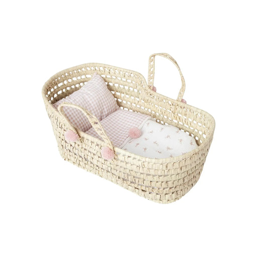 Capazo de Palma Flores y Vichy Grande para Muñecas hasta 42 cm | — Muñecas Antonio Juan, ref. 92318 (vista 2)