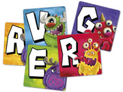 Cartas del Speed Monsters Mini de Cayro 90562: una letra grande y un monstruo en cada carta