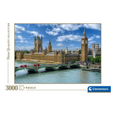 Frontal de la caja del puzle 3000 Clementoni Houses of Parliament 33037, High Quality Collection
