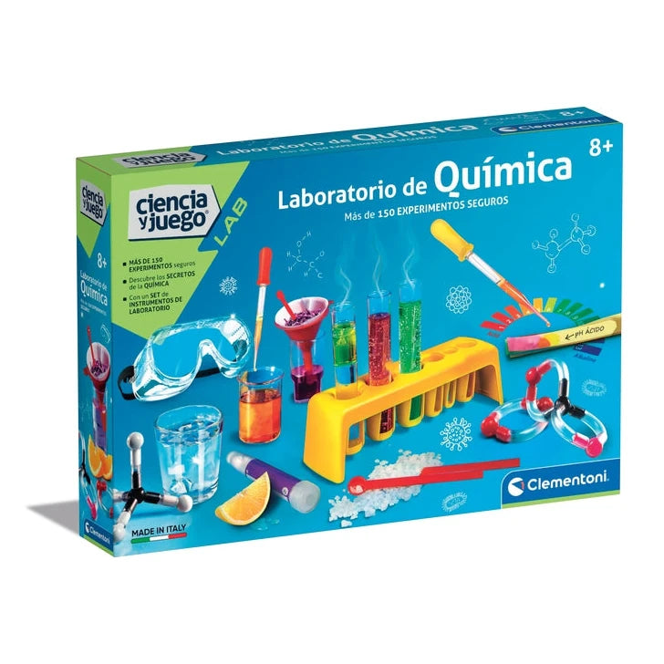 Caja en castellano del Laboratorio de Química de Clementoni Ciencia y Juego (55082)