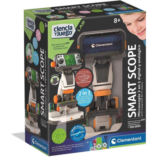 Caja de Clementoni Microscopio Digital Smart 2 en 1 con WiFi (55623)