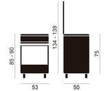 Medidas de la cocina Vitrokitchen UN55I: 53 cm de ancho, 50 de fondo y 85-90 de alto
