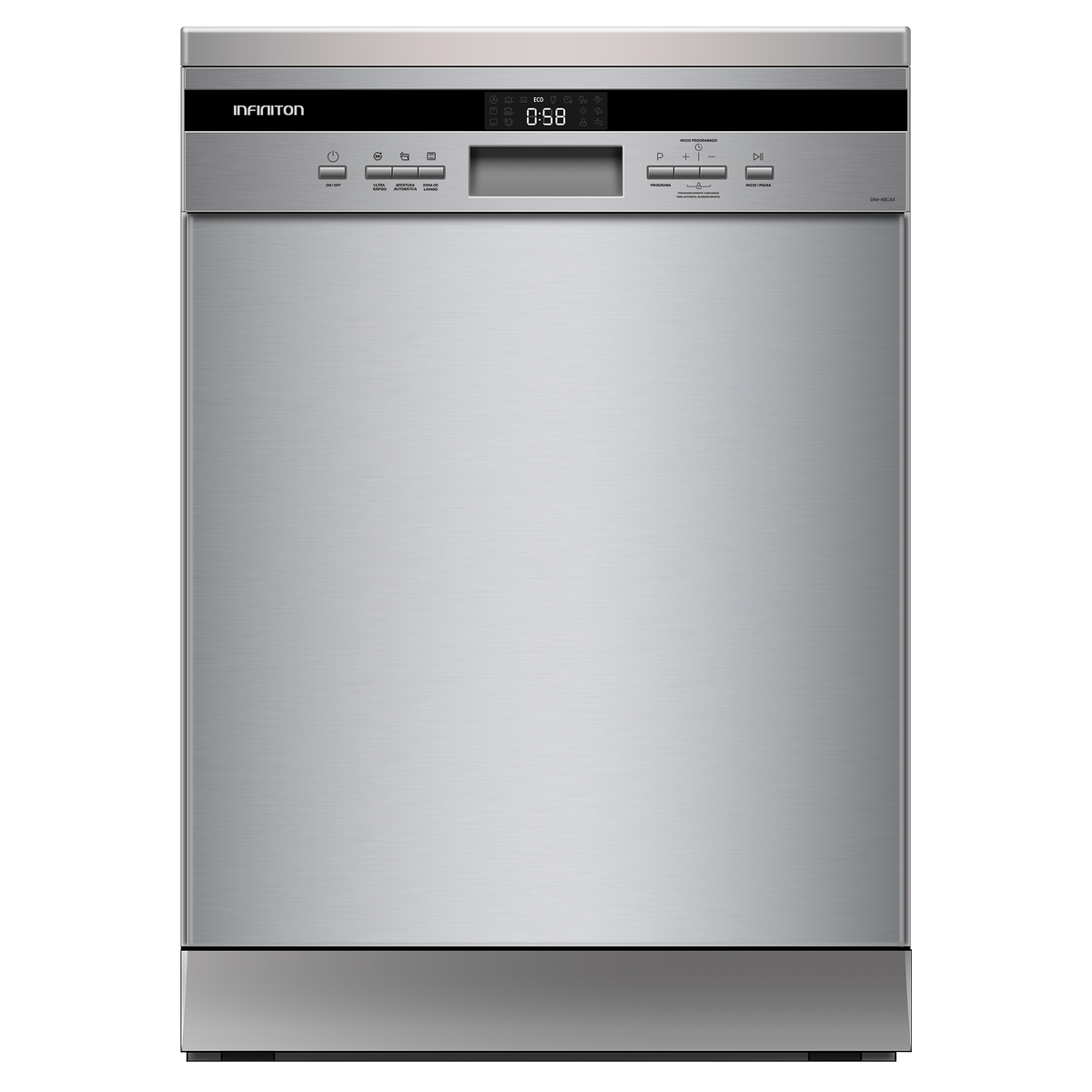 Lavavajillas Infiniton DIW-68CAX 14 servicios Inox - vista frontal