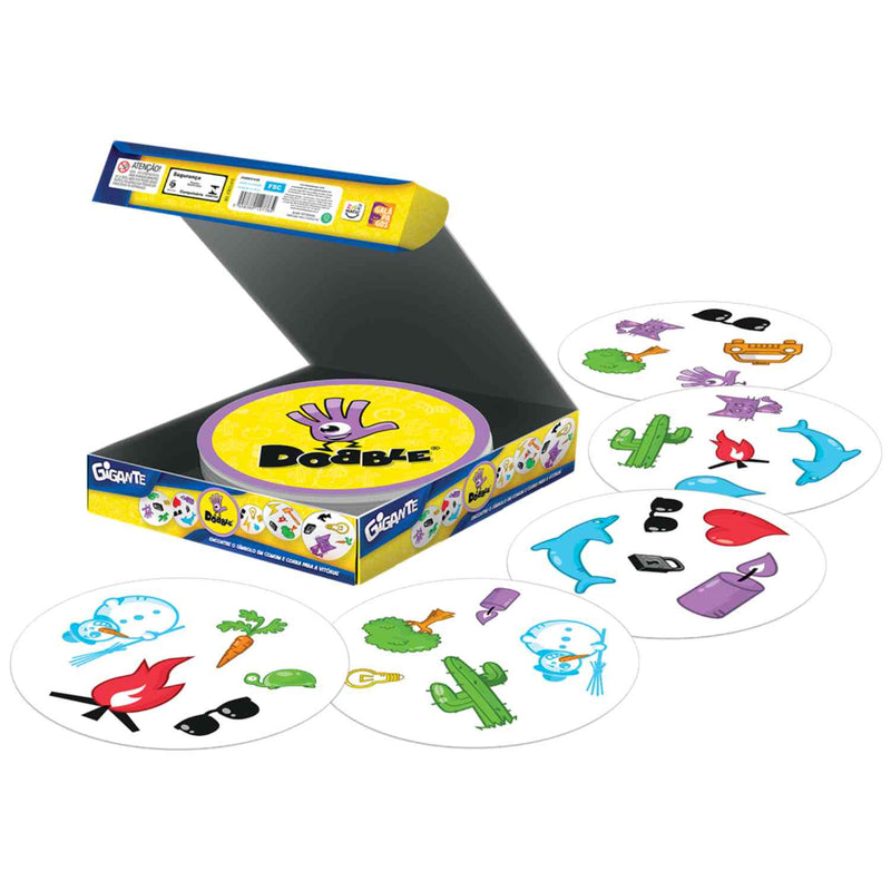 dobble versión gigante cartas redondas coloridas

