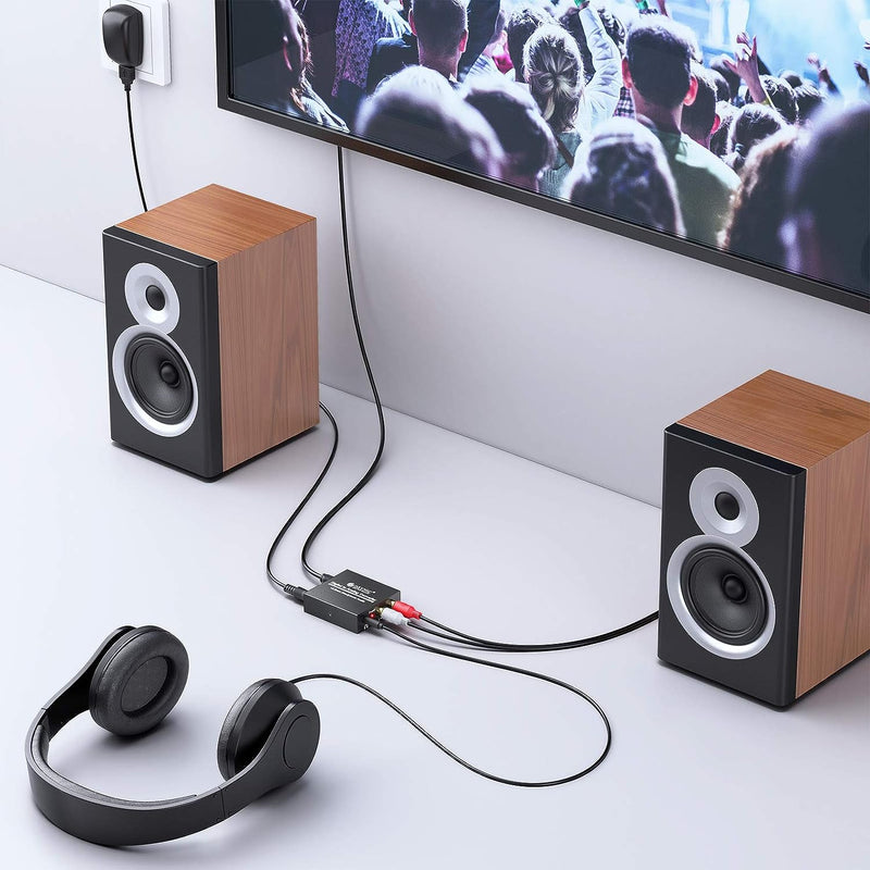 eSynic Óptico a RCA 192KHz DAC Convertidor Digital a Analógico Audio (ESYNIC)