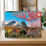 Puzzle 2000 Piezas Castillo de Osaka Japón - Educa Borrás sobre una mesa de madera