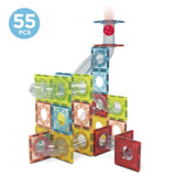 Circuito montado con Educa Magnetics Stem Tracks 55 (20731): bloques, tubos transparentes y bola