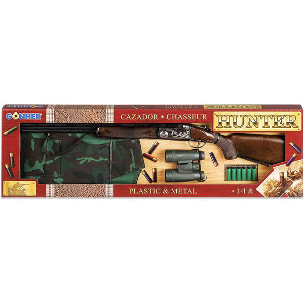 escopeta de juguete gonher 2 tiros con chaleco

