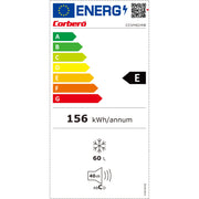 Etiqueta energética clase E del congelador Corberó CCVH824W: 156 kWh/año, 60 litros y 40 dB