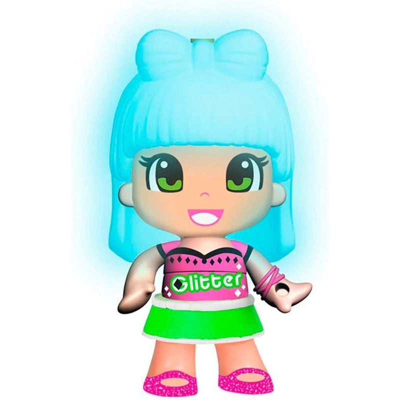 Pinypon Colores Mágicos Glitter con el pelo iluminado en azul