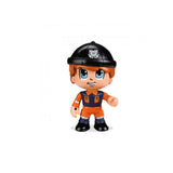 Figura de rescatador Pinypon Action con casco negro y uniforme naranja de la lancha de rescate