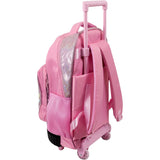 Mochila carro escolar Nancy Premium de 46 cm en rosa metalizado de Famosa
