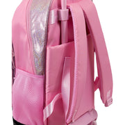 Mochila carro escolar Nancy Premium de 46 cm en rosa metalizado de Famosa