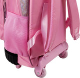 Mochila carro escolar Nancy Premium de 46 cm en rosa metalizado de Famosa