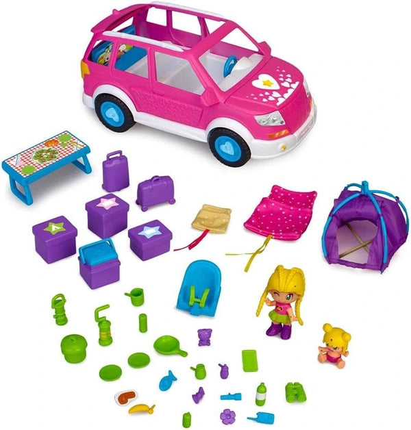 Coche de camping Pinypon de Famosa con tienda, sacos y accesorios