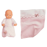 Bebé exclusivo de la Cuna Luxury Barriguitas con su saquito y su mantita