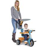 Triciclo Feber Baby Plus Music azul de Famosa con barra de empuje