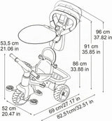 Triciclo Feber Baby Plus Music rosa de Famosa con barra de empuje
