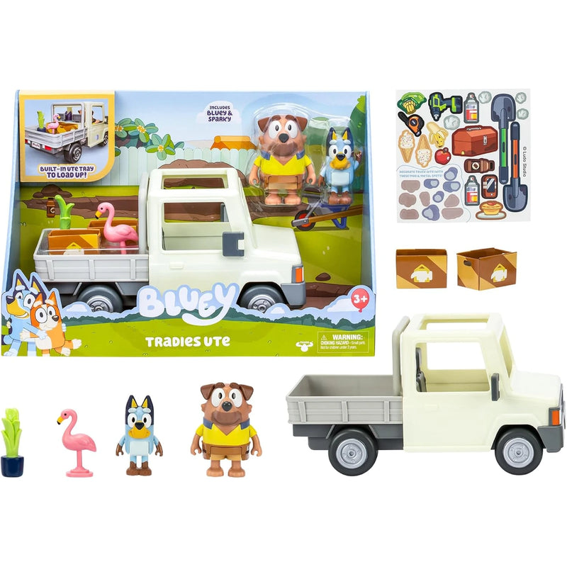 Camioneta Tradies Truck de Bluey con las figuras y los accesorios