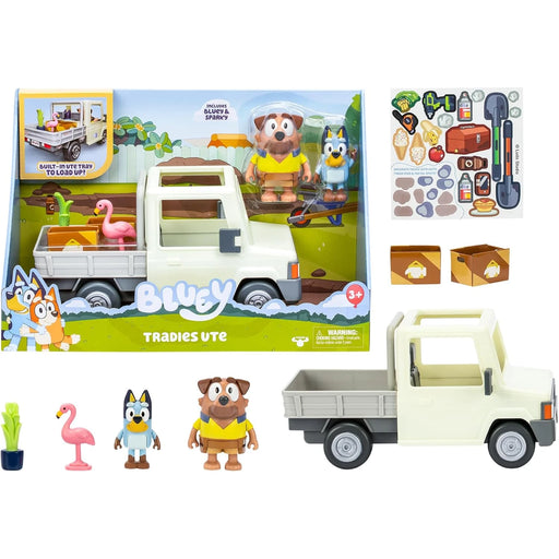 Camioneta Tradies Truck de Bluey con las figuras y los accesorios