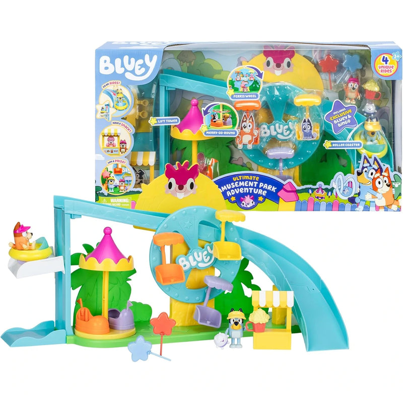 Parque acuático Bluey Theme Park con los toboganes montados