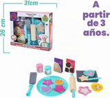 Infografía: medidas de la caja del set de repostería MasterChef Junior, 31 × 26 cm, desde 3 años