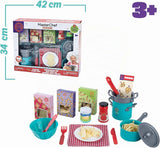 Infografía: medidas de la caja del set de pasta MasterChef Junior, 42 × 34 cm, desde 3 años