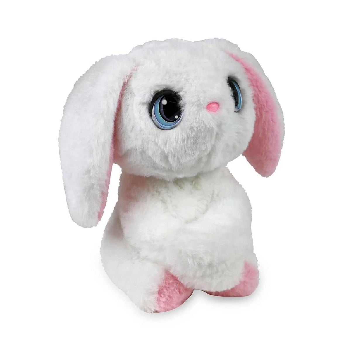 Peluche interactivo Poppy Bunny de My Fuzzy Friends de Famosa, conejo blanco