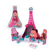 Playset Mini Trotties Sophie in Paris abierto con la muñeca y los accesorios