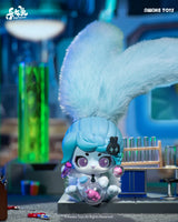 Cup Rabbits Face Yourself figura científica con tubos de ensayo y orejas blancas, art toy Awake Toys