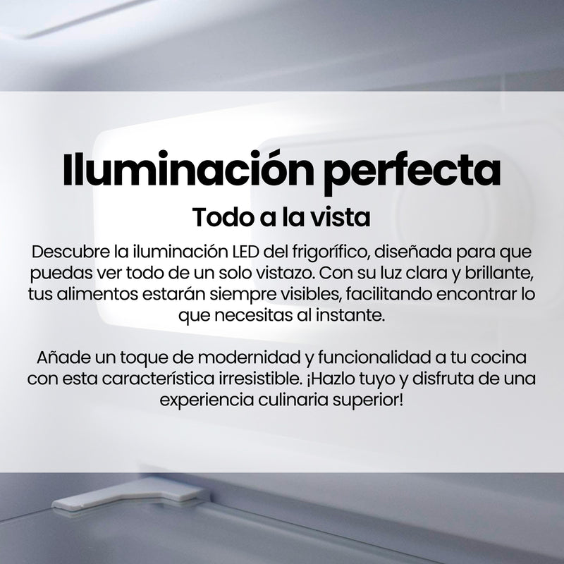 Infografía: iluminación LED interior del frigorífico Infiniton FGC-852C85WDK