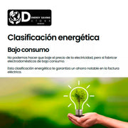 Infografía: clasificación energética D y bajo consumo del Infiniton FGC-852C85WDK