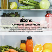 Infografía: control de temperatura Bi-Zona del frigorífico Infiniton FGC-852C85WDK