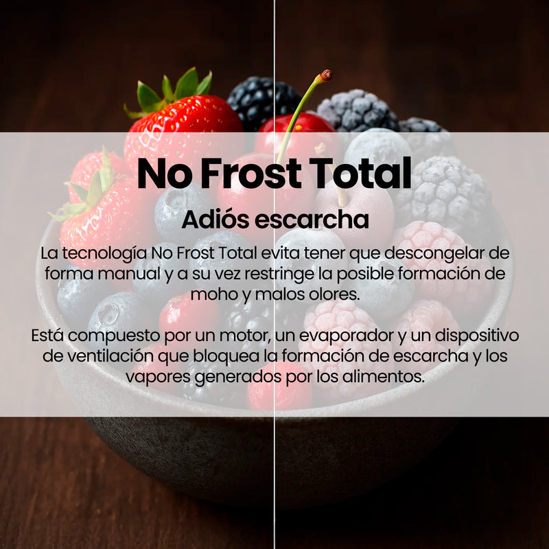 Infografía: tecnología No Frost Total adiós a la escarcha del Infiniton FGC-852C85WDK