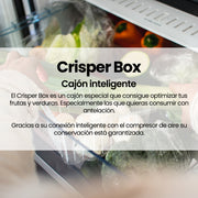 Infografía: Crisper Box cajón inteligente para frutas y verduras del Infiniton FGC-852C85WDK