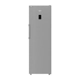 Frigorífico de una puerta Beko B3RMLNE444HXB en acabado look inox, vista frontal con la pantalla en la puerta