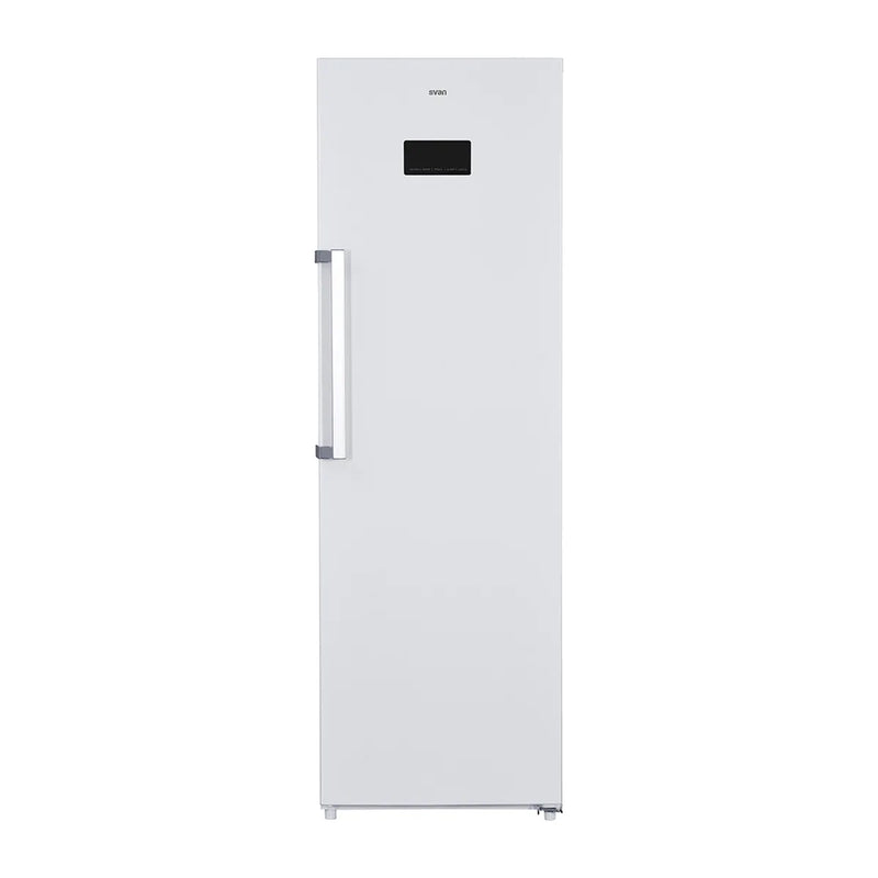 Frigorífico Svan SR185602ENFD de 1 puerta en blanco, 185 cm de alto, visto de frente con el display LED táctil