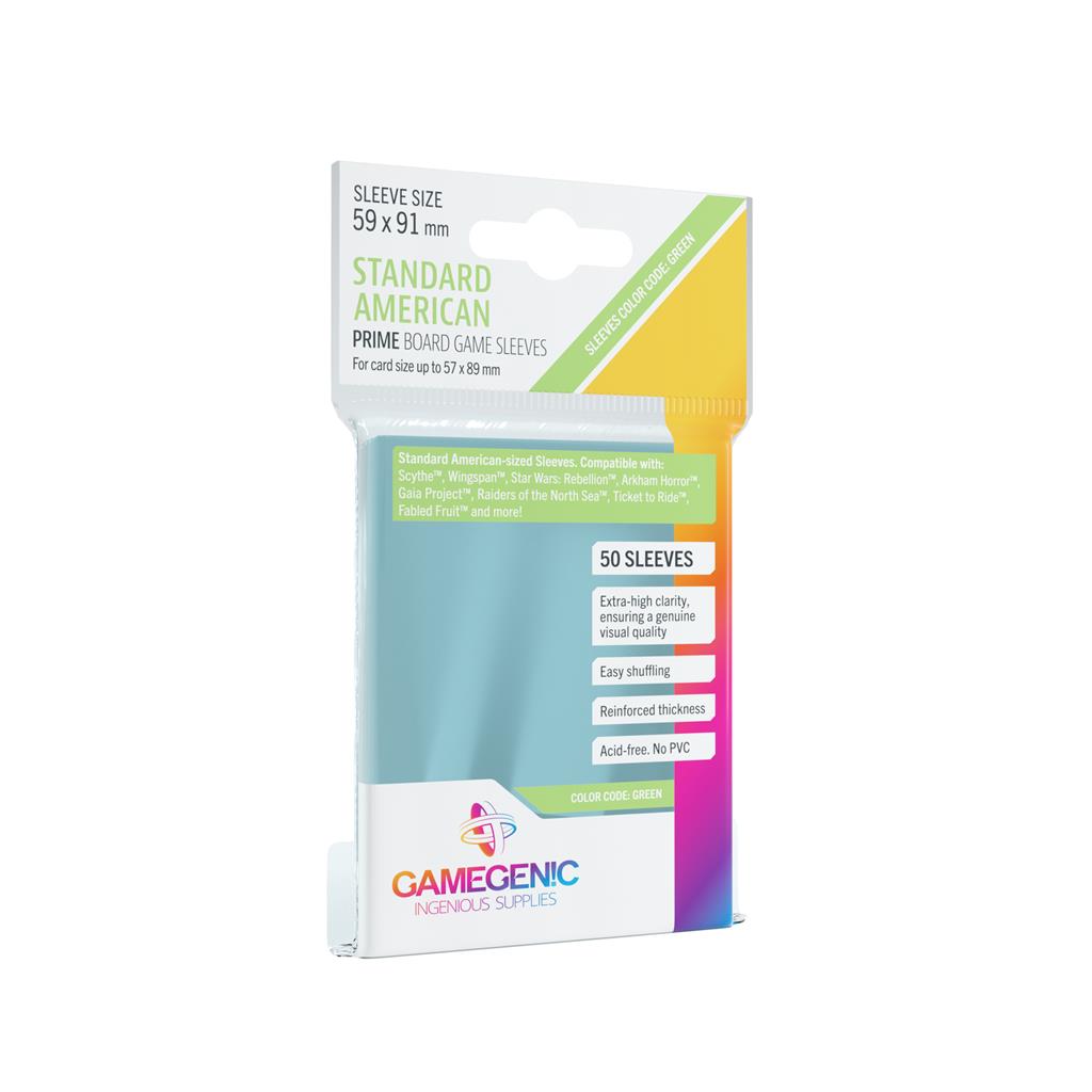 fundas para cartas tamaño americano gamegenic 59x91mm 50 unidades
