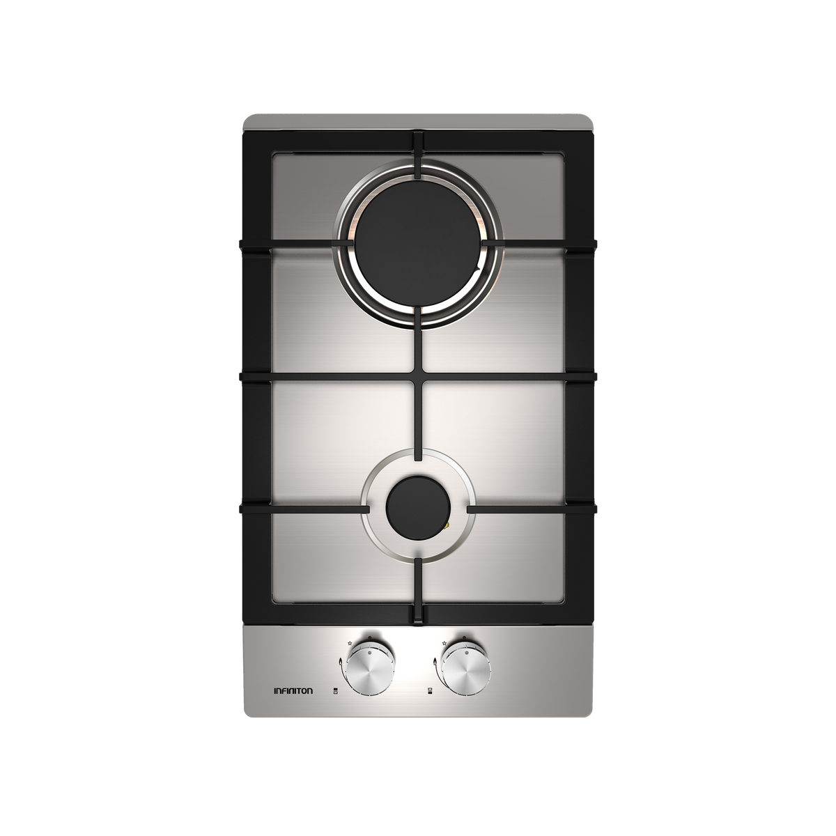 Placa de gas Infiniton GAS-IX02 2 zonas 30 cm Inox - vista frontal