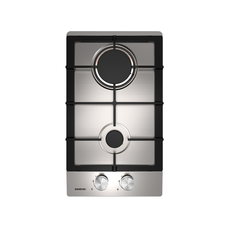 Placa de gas Infiniton GAS-IX02 2 zonas 30 cm Inox - vista frontal