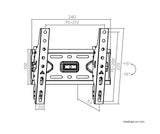 Medidas del soporte Genium GSPIN43: 240 x 220 mm y 53 mm de separación a la pared