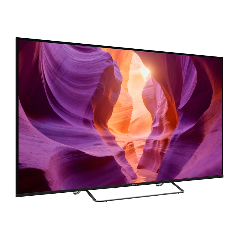 Televisor Genium 65 pulgadas GTV65QLED QLED 4K, vista frontal en ángulo