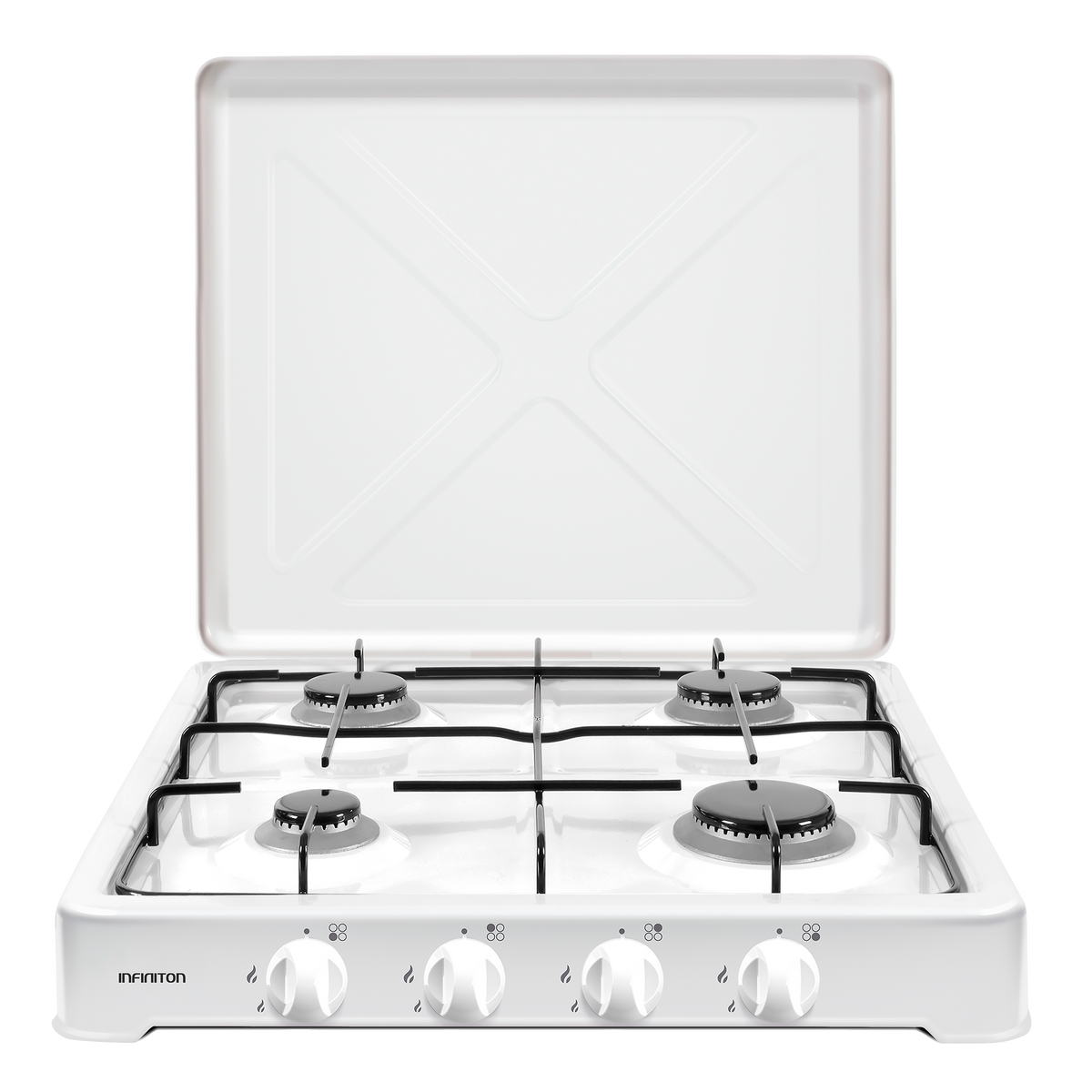 Hornillo de gas Infiniton GGP-4F Blanco - vista frontal