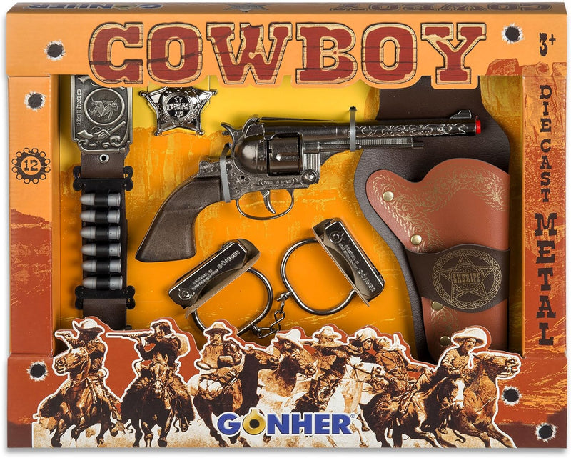 gonher playset cowboy con pistola y cartuchera

