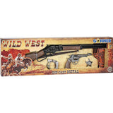 gonher set de juguete western con rifle y revólver en caja
