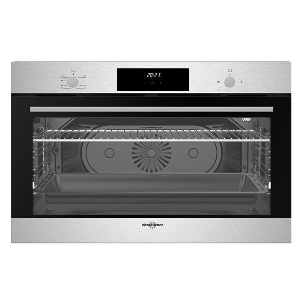 Horno de gas Vitrokitchen HG902I de 90 cm en acero inoxidable, vista frontal