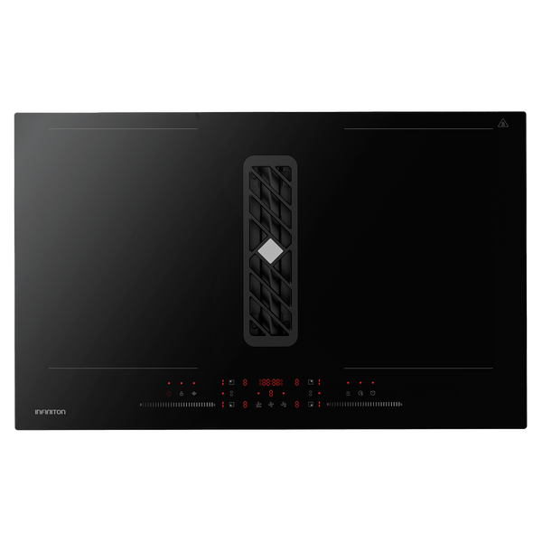 Placa de inducción con extracción Infiniton HH-W83A874 8 zonas independientes 83 cm Cristal negro - vista frontal