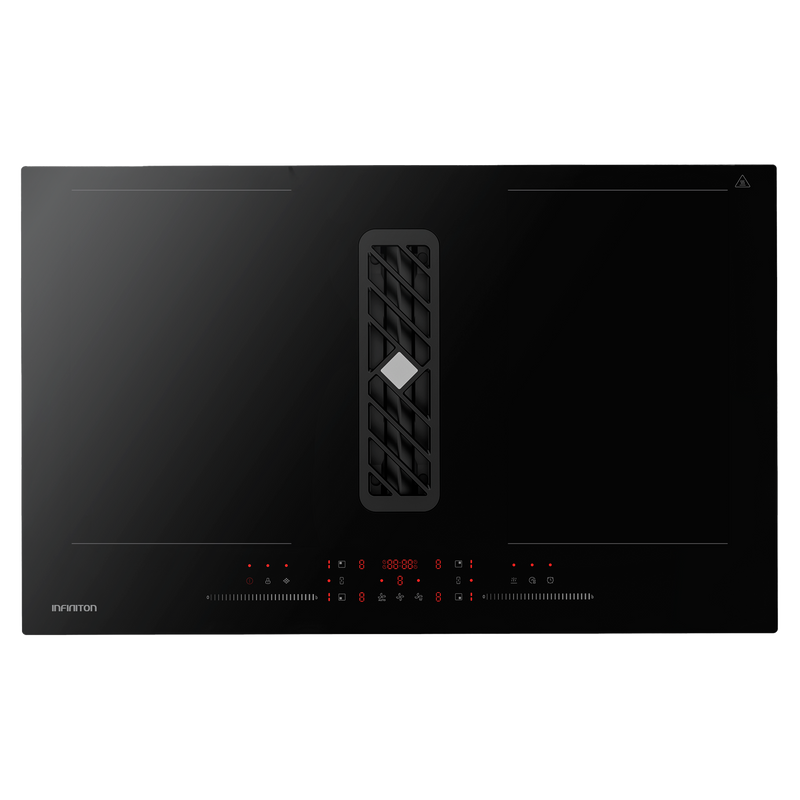 Placa de inducción con extracción Infiniton HH-W83A874 8 zonas independientes 83 cm Cristal negro - vista frontal