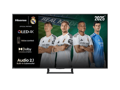 Televisor Hisense 75A7Q QLED 4K de 75 pulgadas con Dolby Vision Atmos y subwoofer, vista frontal